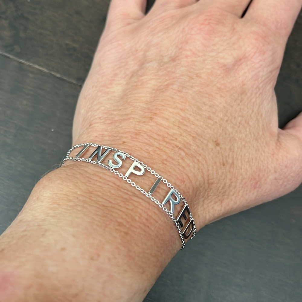 NEW Maya J NYC “INSPIRED” Empowered Bracelet in gift pouch 8” Oprah’s fav!